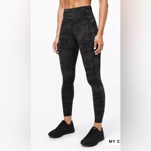 Lululemon Camo Fast and Free 25” Crop size 4